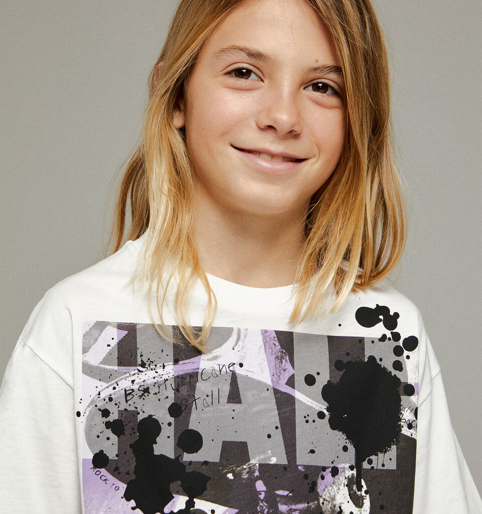 T-shirt with print - boys' short sleeve t-shirts - White | Sisley Young image number 1